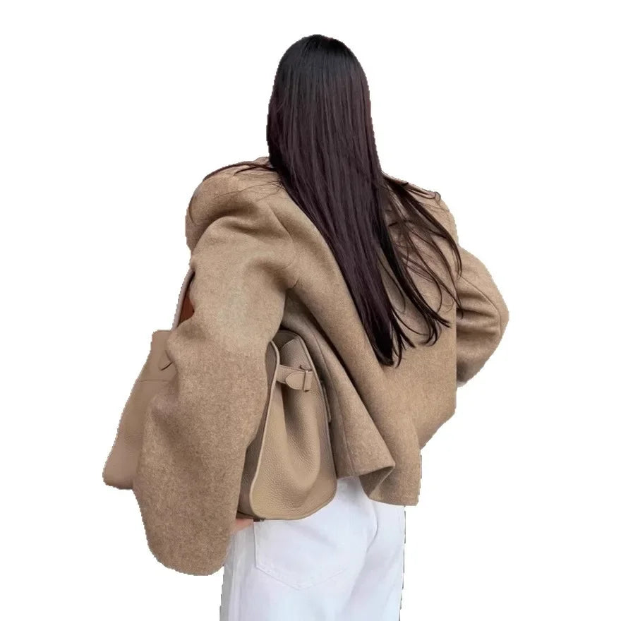 Women's Tweed Shoulder Pad Suit Jacket Office Professional Work Wear Fall Winter Formal Tailored 2025