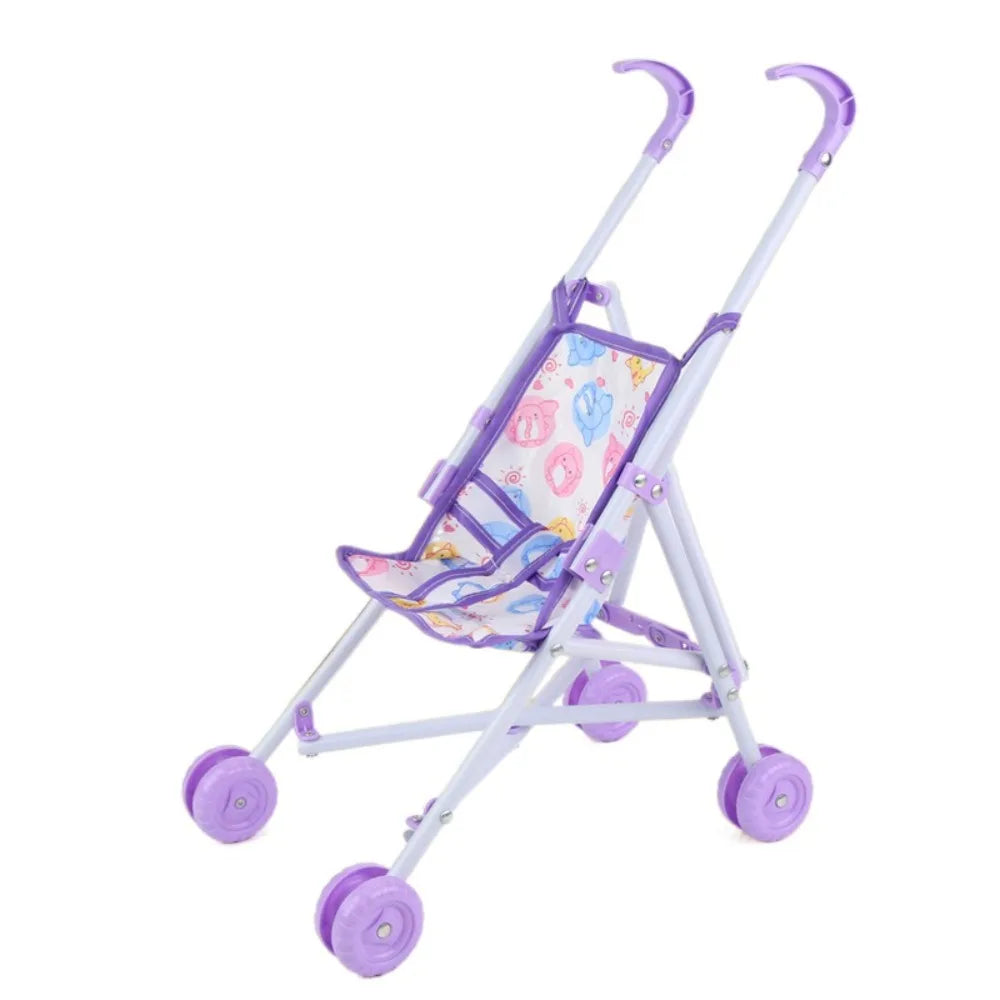 Baby Stroller Trendy Interactive Dolls Pram Plastic Stable Doll Handcart Play Toys Doll Stroller for Boys Girls Doll Accessories