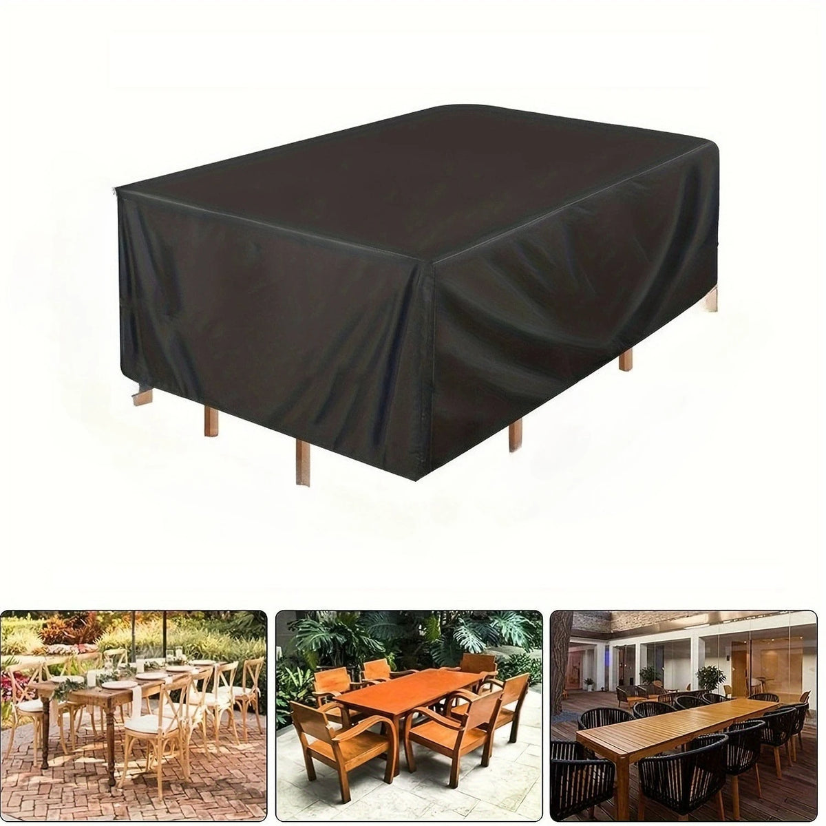 Outdoor Patio Furniture Cover Set - Rectangular Sofa Cover Set, Suitable for Covering Outdoor Furniture on Terraces and Lawns