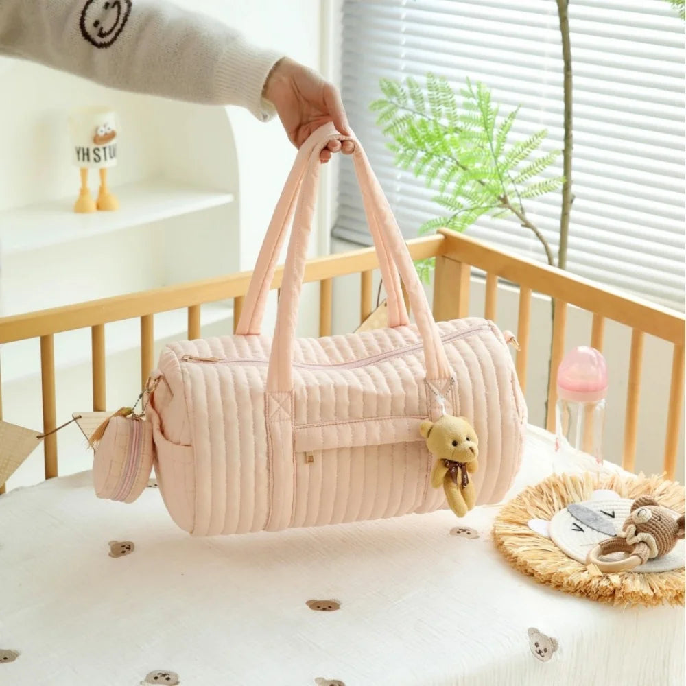 Quilted Travel Baby Stroller Storage Bag Large Capacity Pram Buggys Organizer Travel Tote With Two Stroller Straps For Nappy