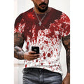 Men's T Shirts Problem Solved Bloody Print Tees Fashion Horrible Halloween Short Sleeve Casual Round Neck Oversized T-shirt Tops