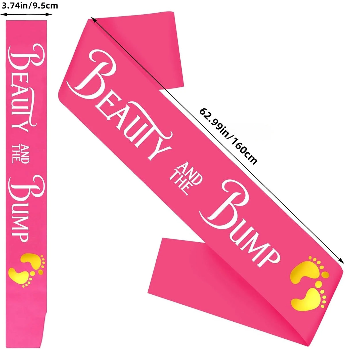 Mom to Be & Dad to Be Baby Shower Sash - Beauty and the Bump Sash | Beast Behind The Bump Sash for Gender Reveal Party Decoratio