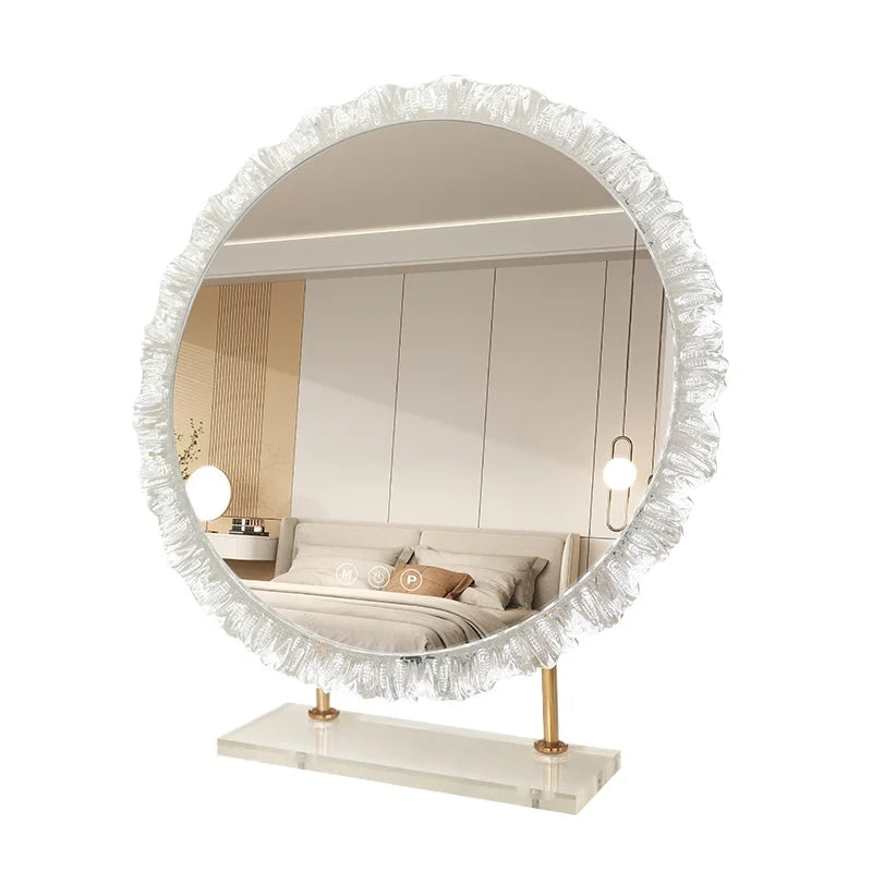 Round Bathroom Mirror Led Light Makeup Full Length Mirror Big Art Espelho De Banheiro Para Parede Home Decoration Accessories