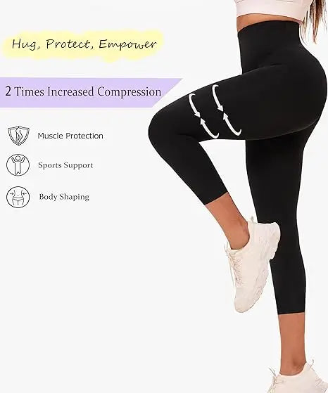 Women's Compression Yoga Pants Butt Lifting Leggings Seamless High Rise Slim-Fitting Stretchy Workout Gym Casual