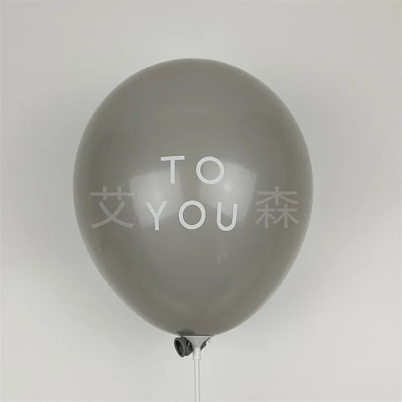 10 Inch HAPPY BIRTHDAY TO YOU Sen Fresh Printed Letters Gray White Latex Balloon Anniversary
