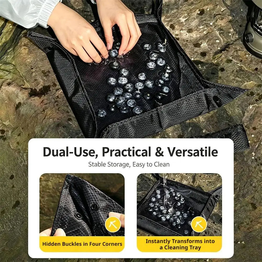 Camping Lightweight Folding Storage Mat,Mini Hiking Seat Mat, Waterproof Camping Gear Tray With Carabiner For Hiking Backpacking