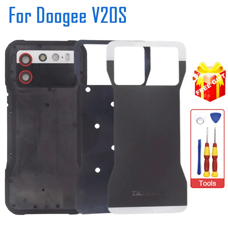 New Original DOOGEE V20S Battery Cover Back Cover Case Glass Cover Plate With Adhesive For DOOGEE V20S Smart Phone