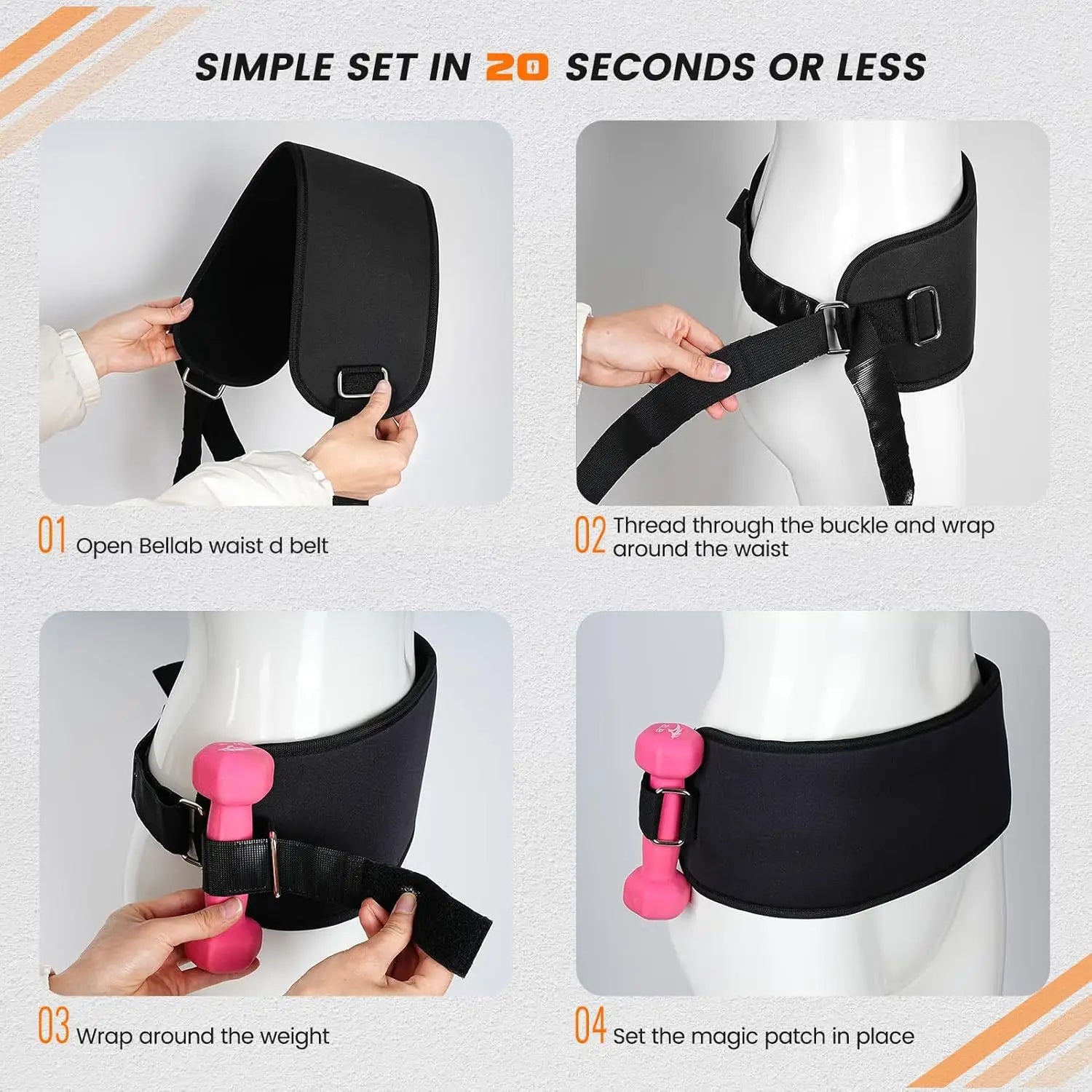 black bellab adjustable hip thrust weight bearing belt with metal buckle and adjustable strap designed for quick setup in under 20 seconds and optimized to decorate root with hidden width and 750px height