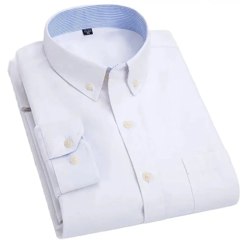 Men's Long Sleeve Shirt Non-Ironing Oxford Spinning Spring Summer Autumn Slim Casual Comfortable All Fashion Fast Color Shirt