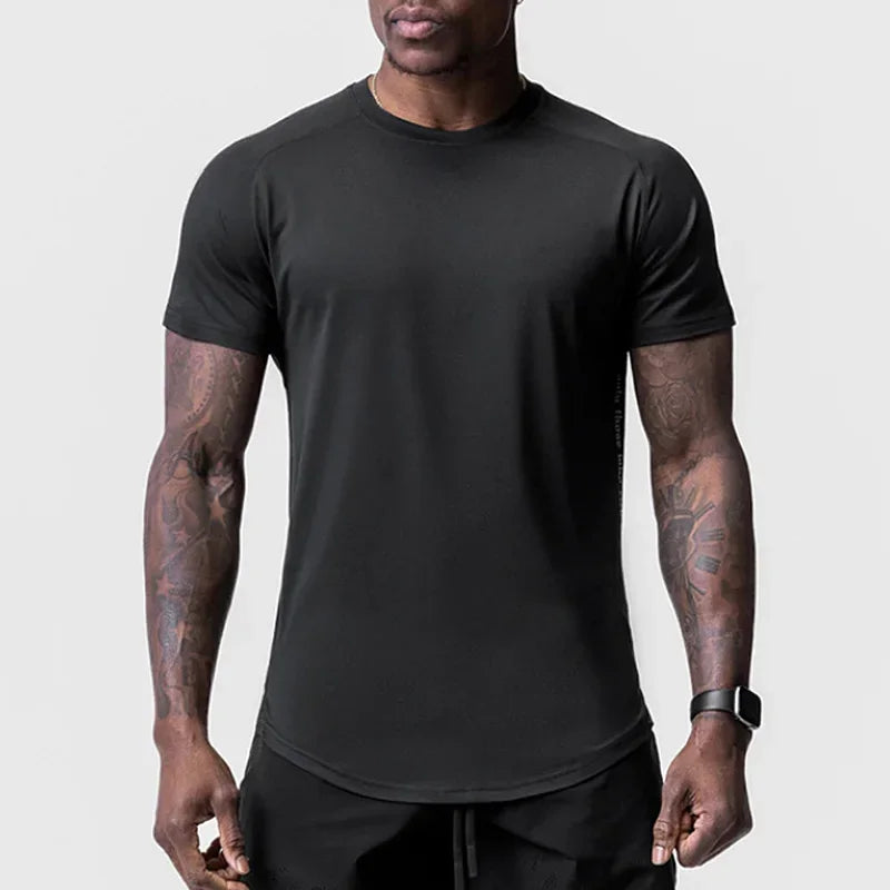 Men's Quick Dry Fitness T-Shirt Gym Running Sportswear Summer Breathable Workout Tee Bodybuilding Muscle Shirt Casual Activewear