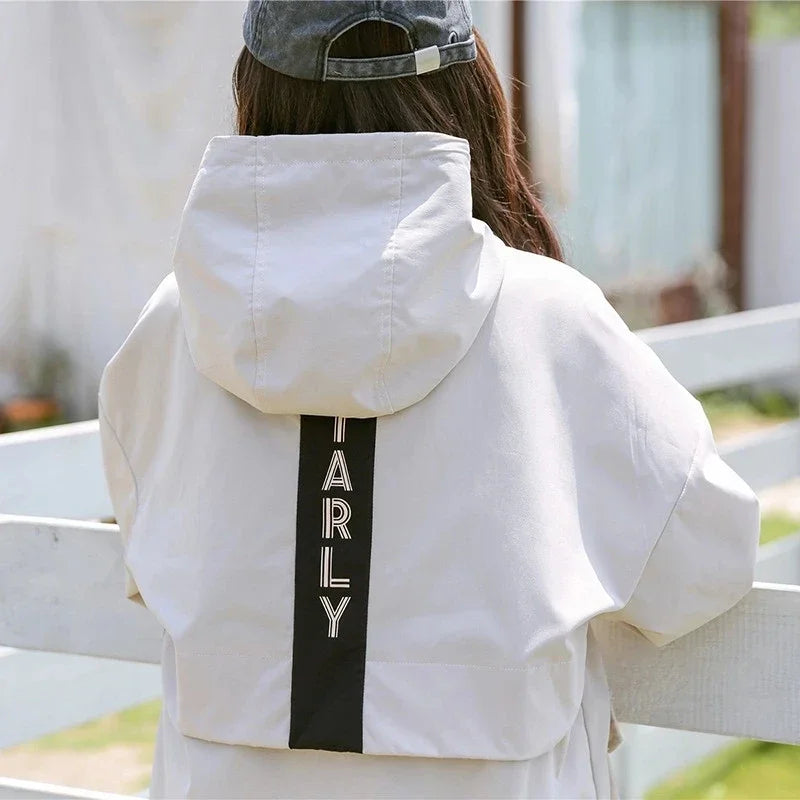 Women Jackets  Spring Autumn Trench Coats 2025 New Korean Loose BF Retro Women's Clothing Hooded  All-match Outerwear