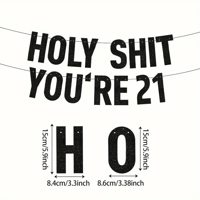 Black "Oh My God, You're 18, 21, 30, 40, 50, 60, 70" Birthday Party Banner All Age Groups To Celebrate Birthday Party Decor Gift