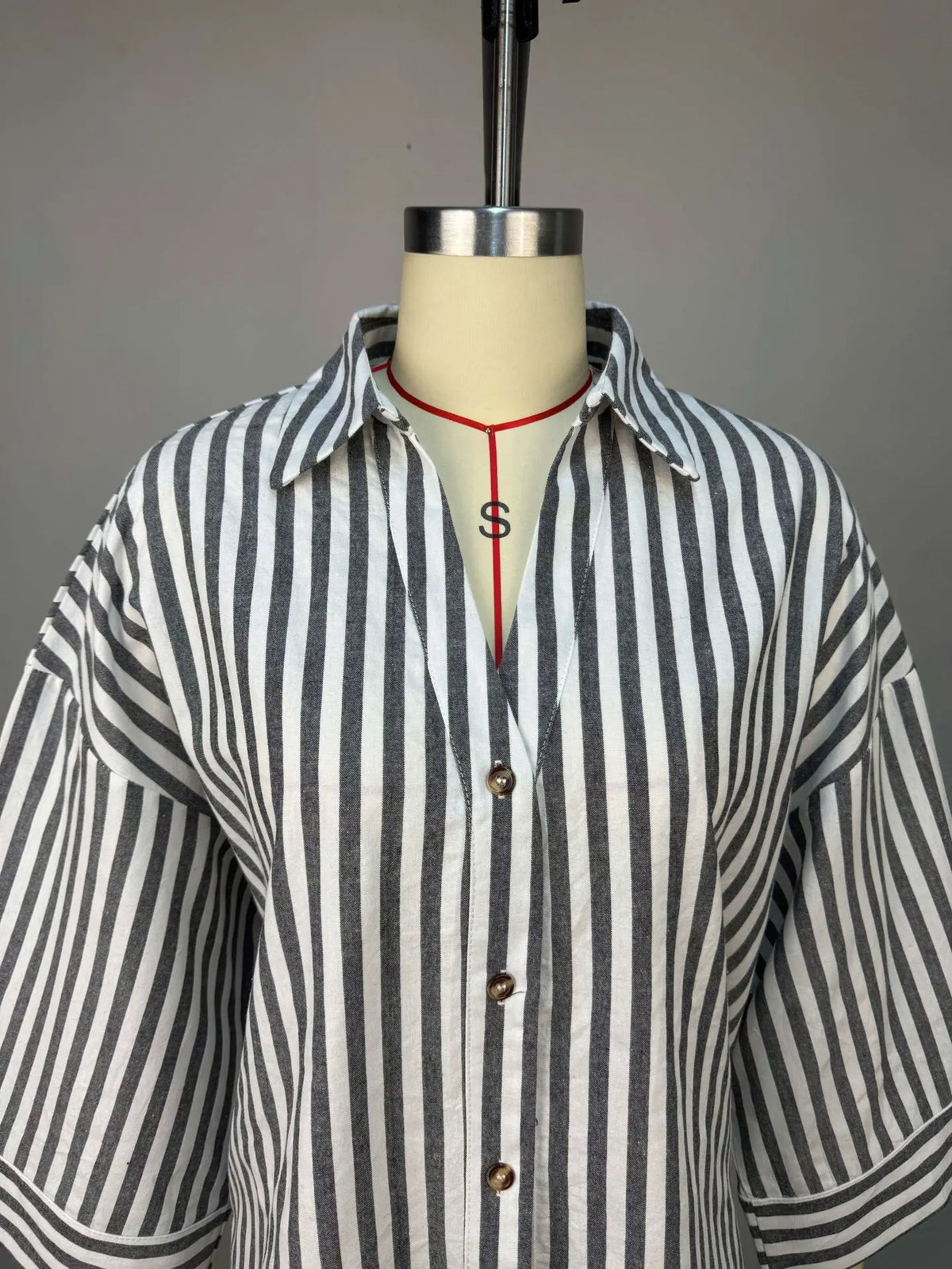 Women Top Blouses Shirt Turn Down Collar Full Sleeve Tops Striped Y2k Streetwear Elegant Splice Shirts Casual Loose Work Autumn