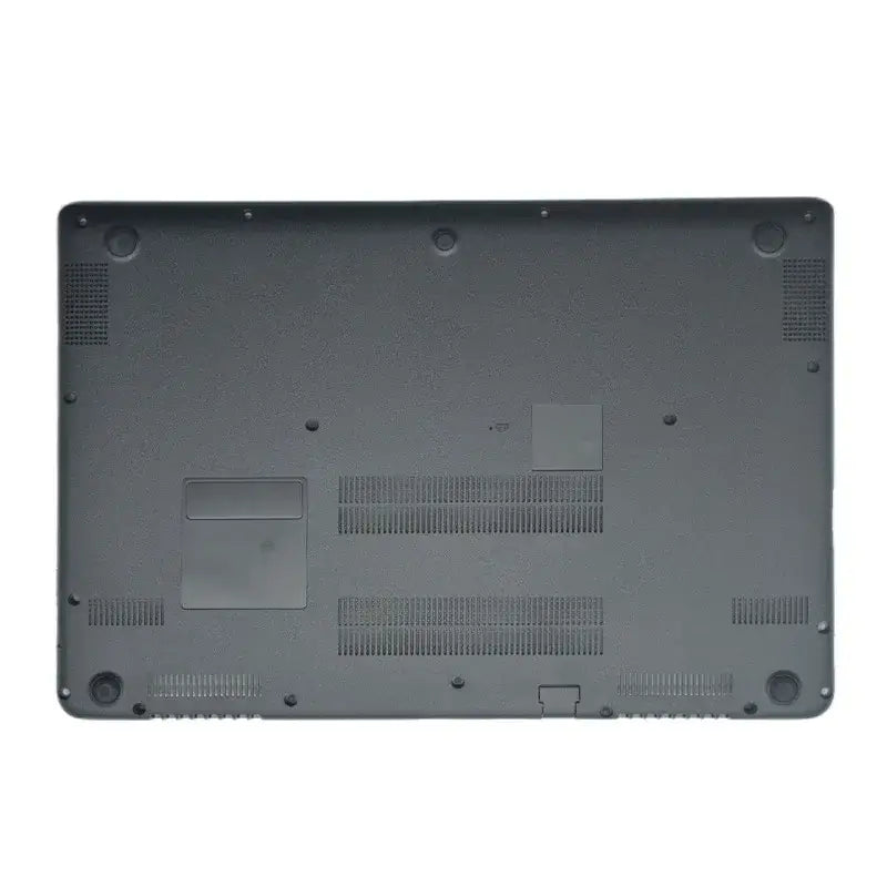 Acer Aspire V5 bottom case replacement cover in black plastic showing the back side with ventilation grilles and mounting holes.