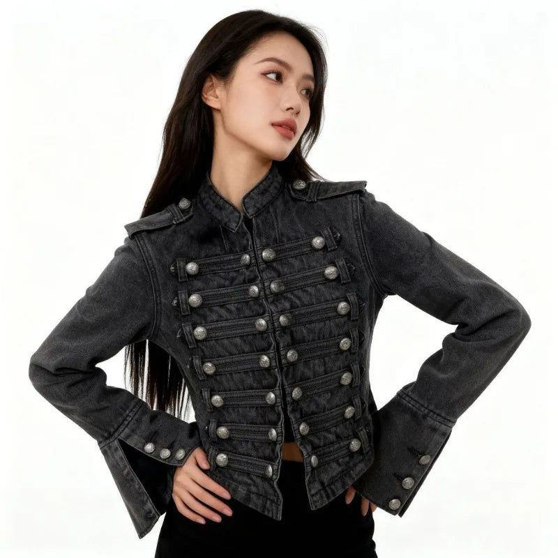 Blouse Jacket Women Spring/Autumn Cropped Denim American-style Slim-fit Casual Minimalist Comfortable Niche Premium Distinctive