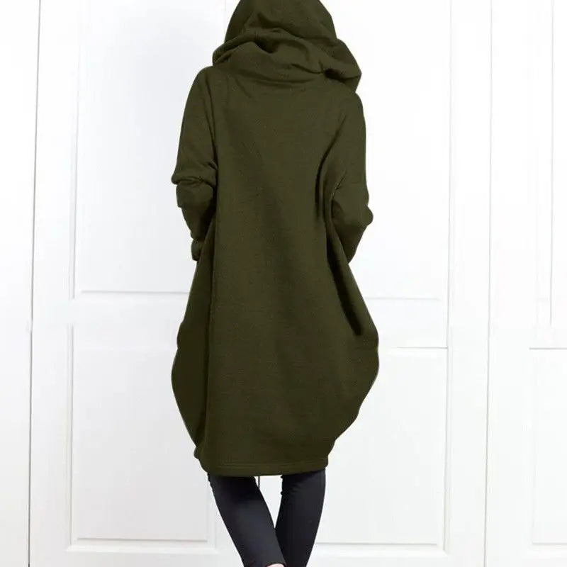 Thick Warm Woman Hoodies Baggy Long Cold Top Loose Plain Hooded Sweatshirt for Women Autumn Winter Harajuku Fashion Casual Cloak