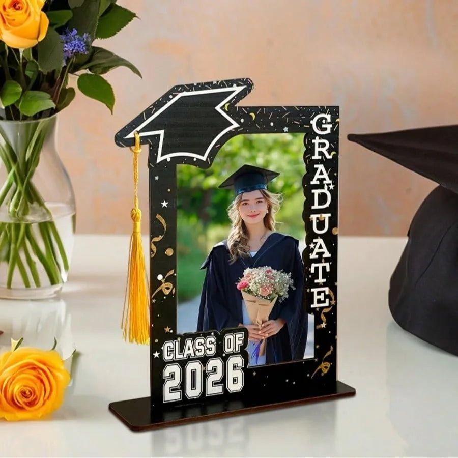 Graduation Frame Two Pieces Ornament 2026 Graduation Photo Frame For High School University Students Bookshelf Living