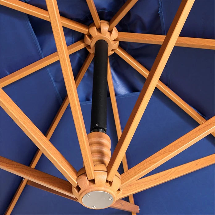 Outdoor Sun Umbrella Courtyard Garden Wood Grain Hanging Round Sunshade Anti UV Parasols Garden Outdoor Furniture Set