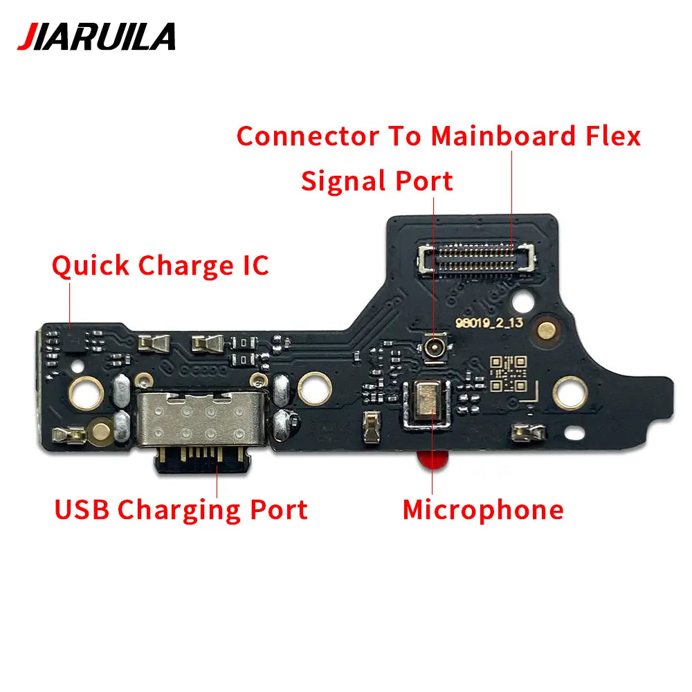 Schwarzes flexibles USB-Ladeanschluss-Flexkabel für die Xiaomi-Redmi-Serie mit Quick-Charge-IC und Mikrofonbauteilen, ausgelegt zur Erhöhung der Schutzzeit für den Versand mit China Post.