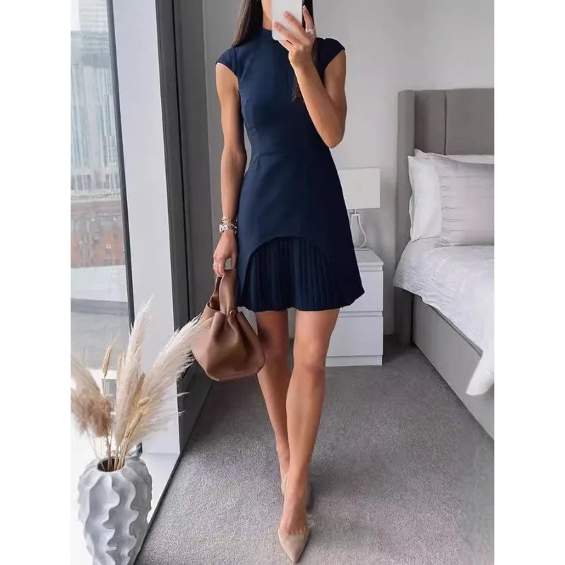 Work Dresses for Women 2026 Summer Business Short Dress Sleeveless Slim Tassel Formal A-line Dress Elegant Office Outfits