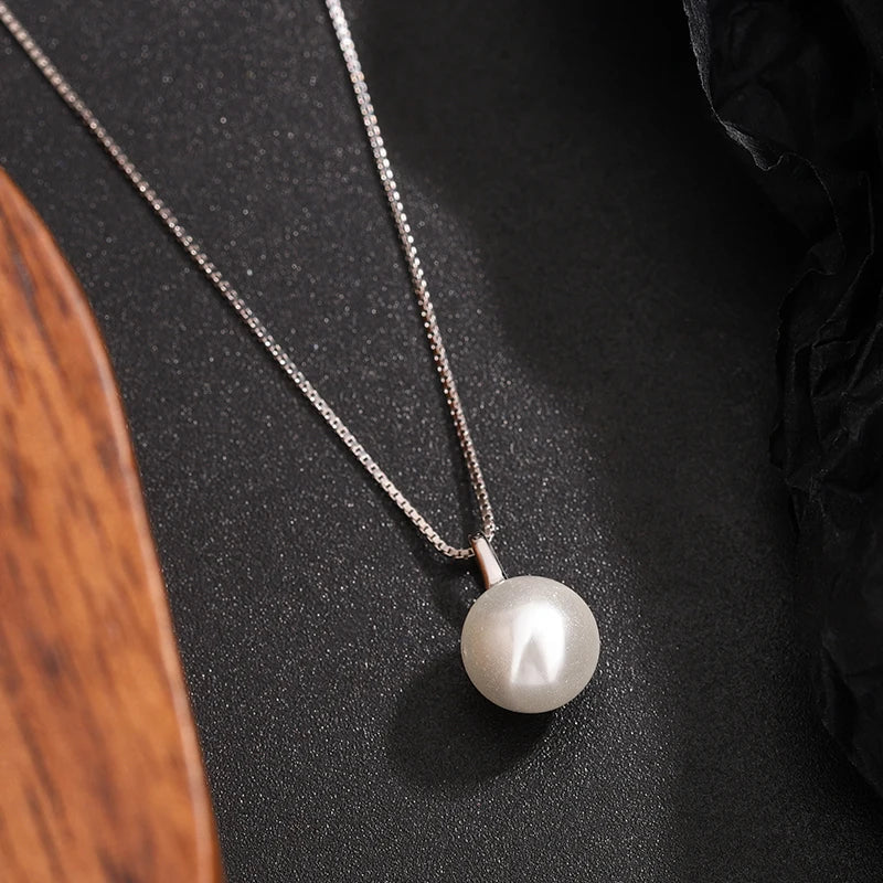 Simple, Fashionable and Versatile Authentic S925 Silver Pearl Pendant Women's Necklace