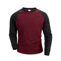 Men's T-shirts O-neck Long Sleeve Casual Raglan Sleeves Color Matching for Men Spring Basic T-shirt Top Men's Clothing