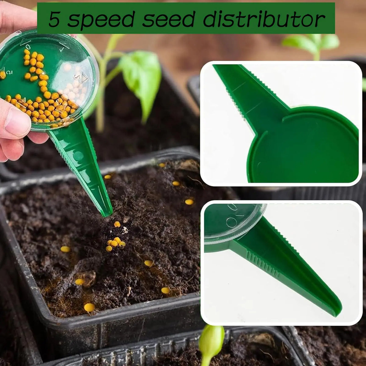 Seed Sower Planter Gardening Supplies Hand Held Flower Plant Seeder For Hydroponic Systems Plastic Pot Garden Pots Home Garden