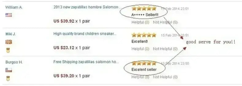The image displays a list of customer reviews for men casual suede loafers slip on walking shoes featuring various footwear products including 2013 new zapatillas hombre salomon.