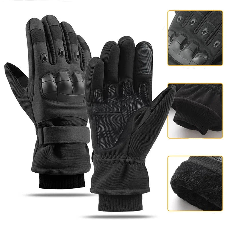 man Winter Gloves Men's Cold-Proof Thermal WindProof for Motorcycle Cycling Military Motocross ATV Riding Gear Parts Accessory