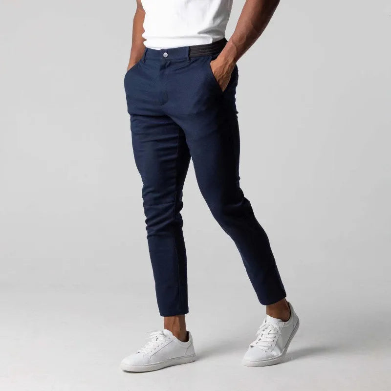 Men's Casual Pants Breathable Trousers Japanese Business Versatile Elasticity Waist High Guality Long Pant