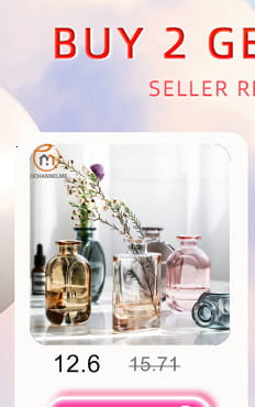A set of five flower glaze ceramic vases in assorted shapes and colors including amber clear pink green and blue for home decor.