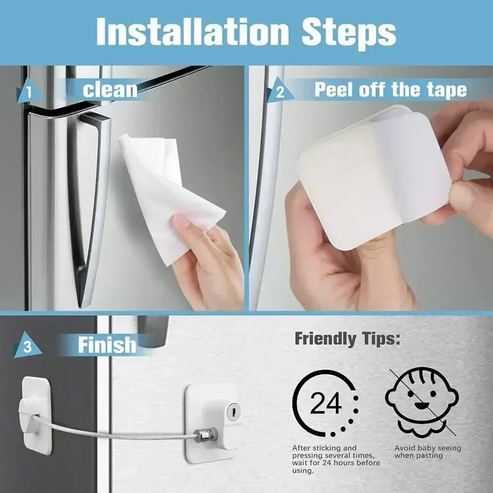 1pcs Multi-function Security Child Safety Cabinet Lock Drawer Lock Bracket for Refrigerator Baby Furniture Protection