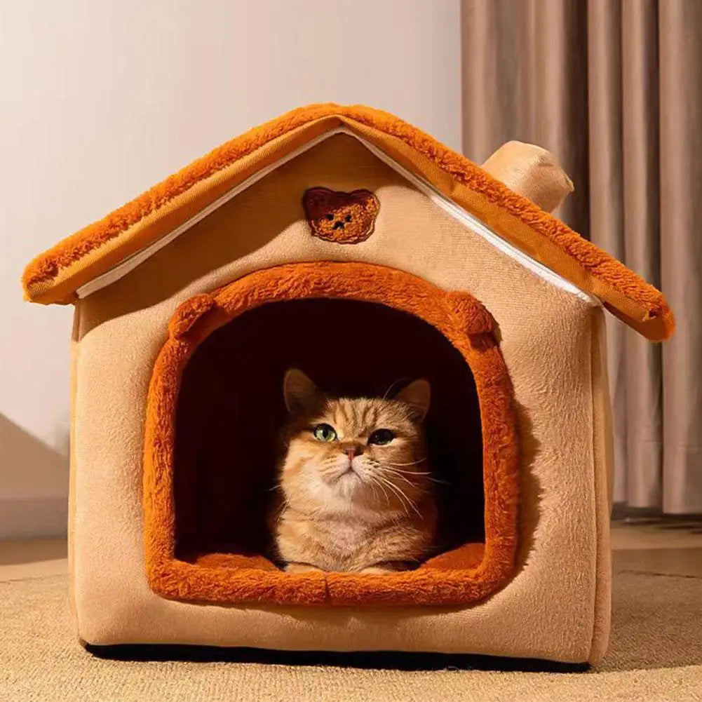 Foldable Pet House Removable Washable Durable Cat House Puppy Sofa Pet Bed House For Extra Small Dogs And Cats Winter Warm Mat