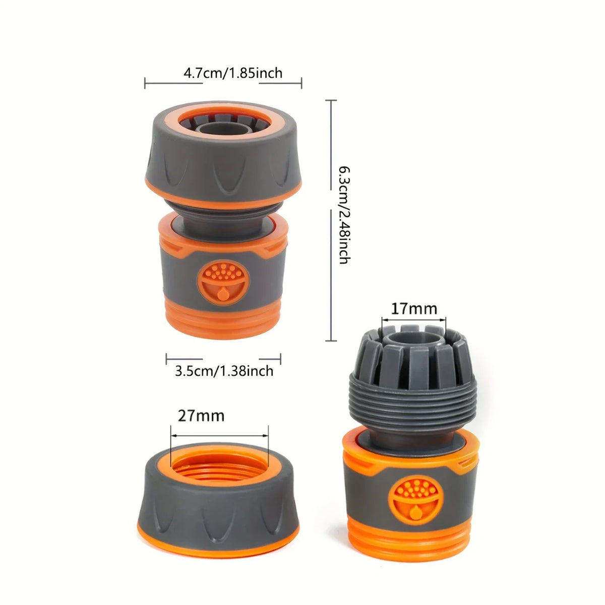 6-Pack Garden Hose Quick Connect Adapters - 3/4" (19mm) Heavy Duty Plastic Fittings for Lawn Care & Gardening Tools