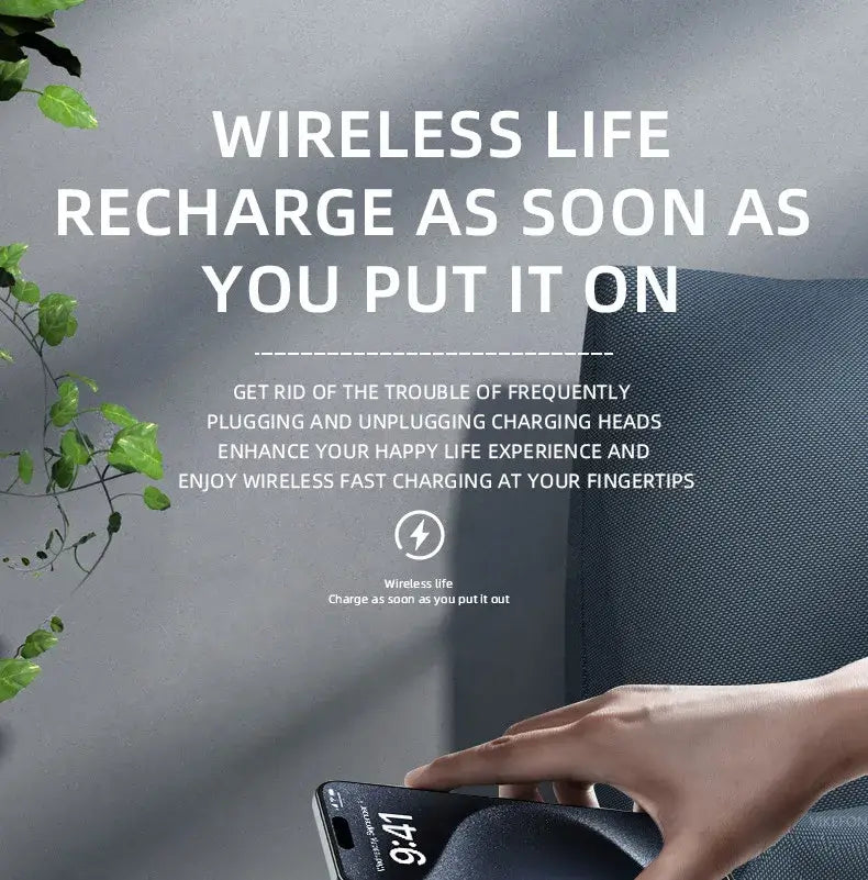 Schwarzer kabelloser Lade-Lautsprecher mit Bluetooth-Funktion und Alarmwecker mit elegantem, minimalistisches Design, mit kabelloser Ladefunktion und Energiesparmodus