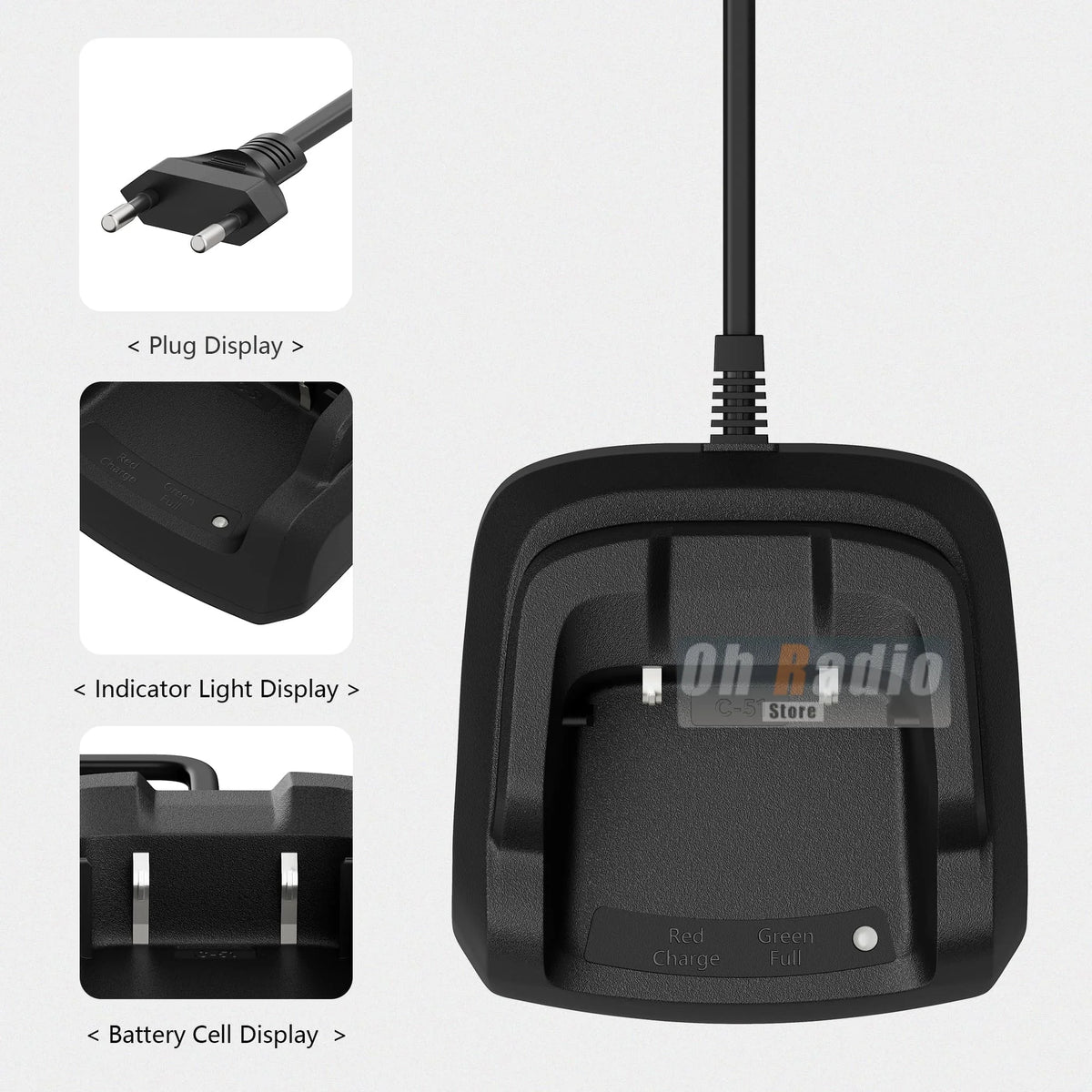 Original Quansheng UV-K1 Desktop Charger UV-K1(8) Battery Charger Fast Charging C-51 Model UV-K5 Charging Base US/EU/UK/AU Plug