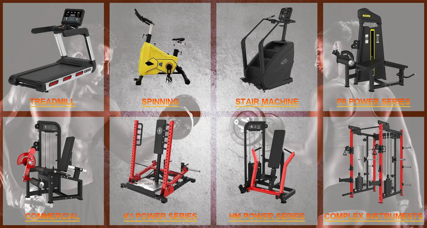 Commercial stair climber machine cardio stepmill featuring a yellow spinning bike with black handlebars and frame details.