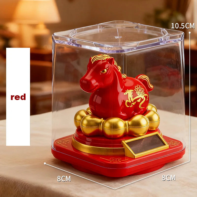 New Year of the Horse Figurines Chinese Solar Energy Swing Lucky Pony Desktop Ornament Home Car Decoration New Year gifts
