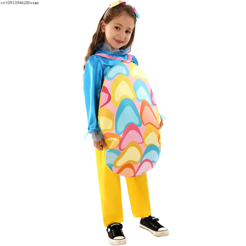Easter Themed Egg Costume enfant School Cartoon Party Dress Up Outfit for niño Carnival Cosplay Role Play Clothing