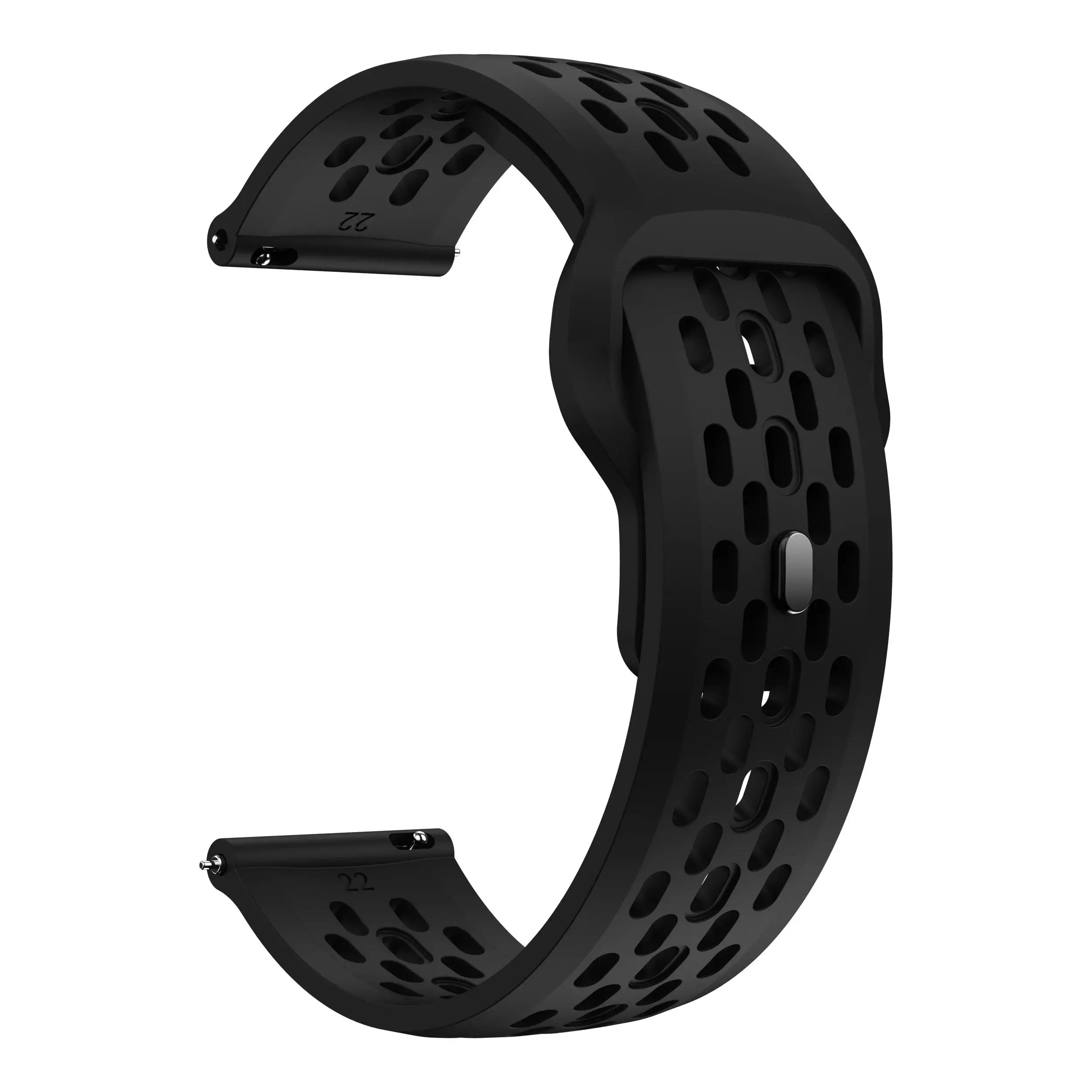 banda de reloj deportiva de silicona negra con diseño perforado y hebilla ajustable para la correa deportiva de silicona del cmf watch pro 2
