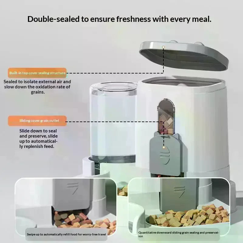 Pet Large-capacity Feeder Integrated Automatic Water Dispenser Cat Dog Feeding Pet Supplies