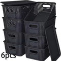 6 Stackable Storage Boxes with Lids, Space Saving Storage Rack Container, Suitable for Home Office, Bedroom Perfect for Home Use