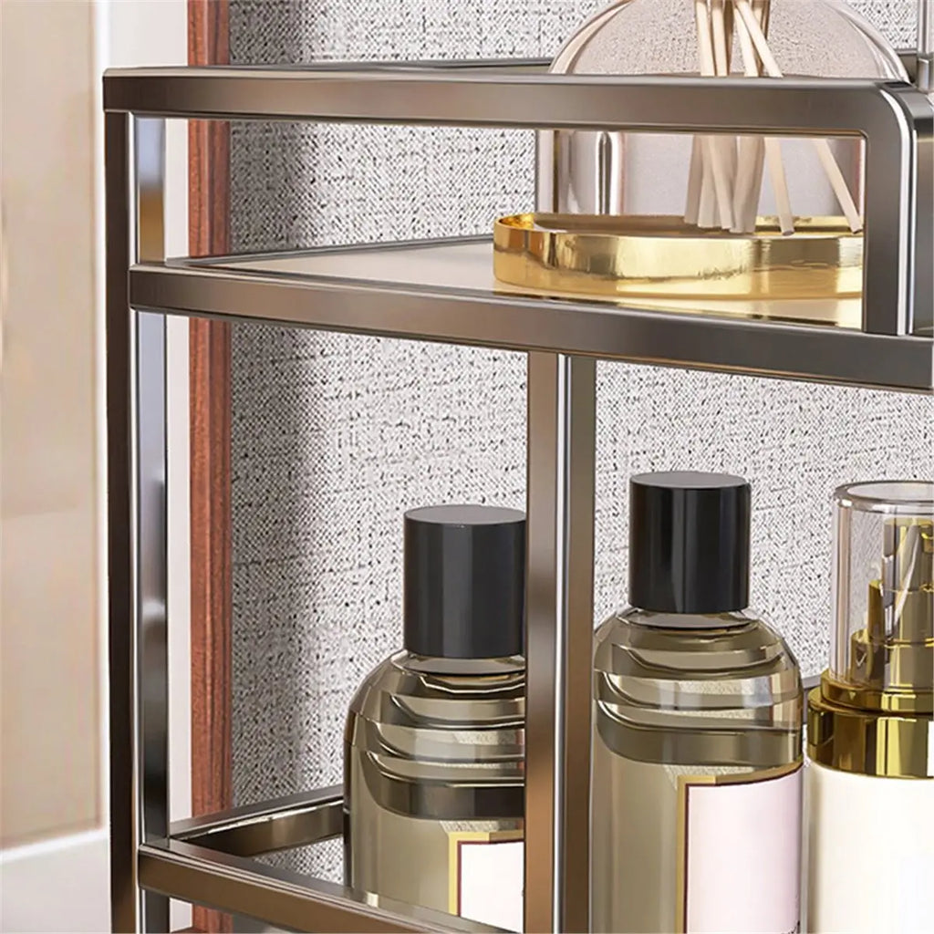 【Organizer】 Bathroom Cosmetic Storage Rack, Double-Layer Desktop Dressing Table Shelf, Bedroom Storage and Organization Rack.