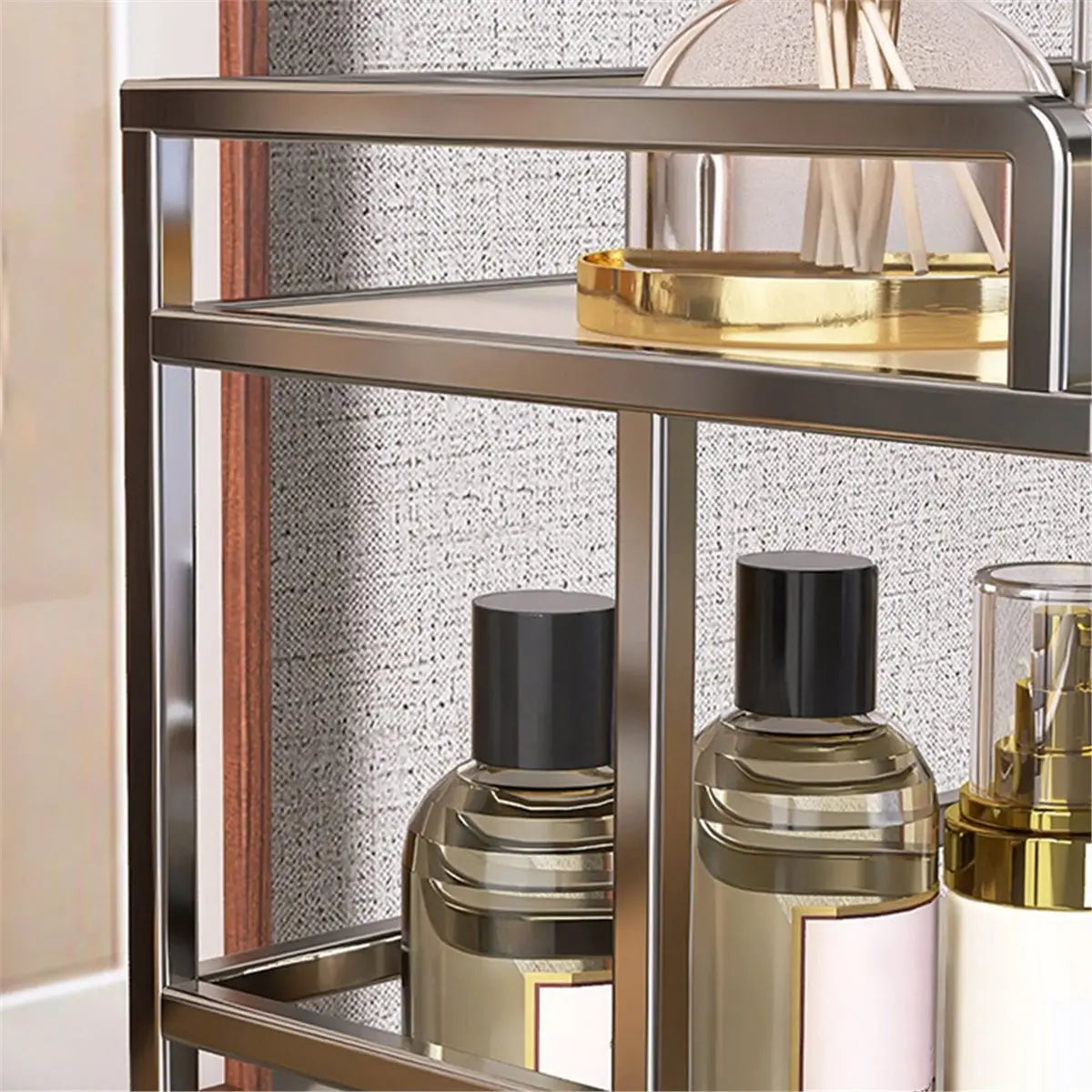 【Organizer】 Bathroom Cosmetic Storage Rack, Double-Layer Desktop Dressing Table Shelf, Bedroom Storage and Organization Rack.