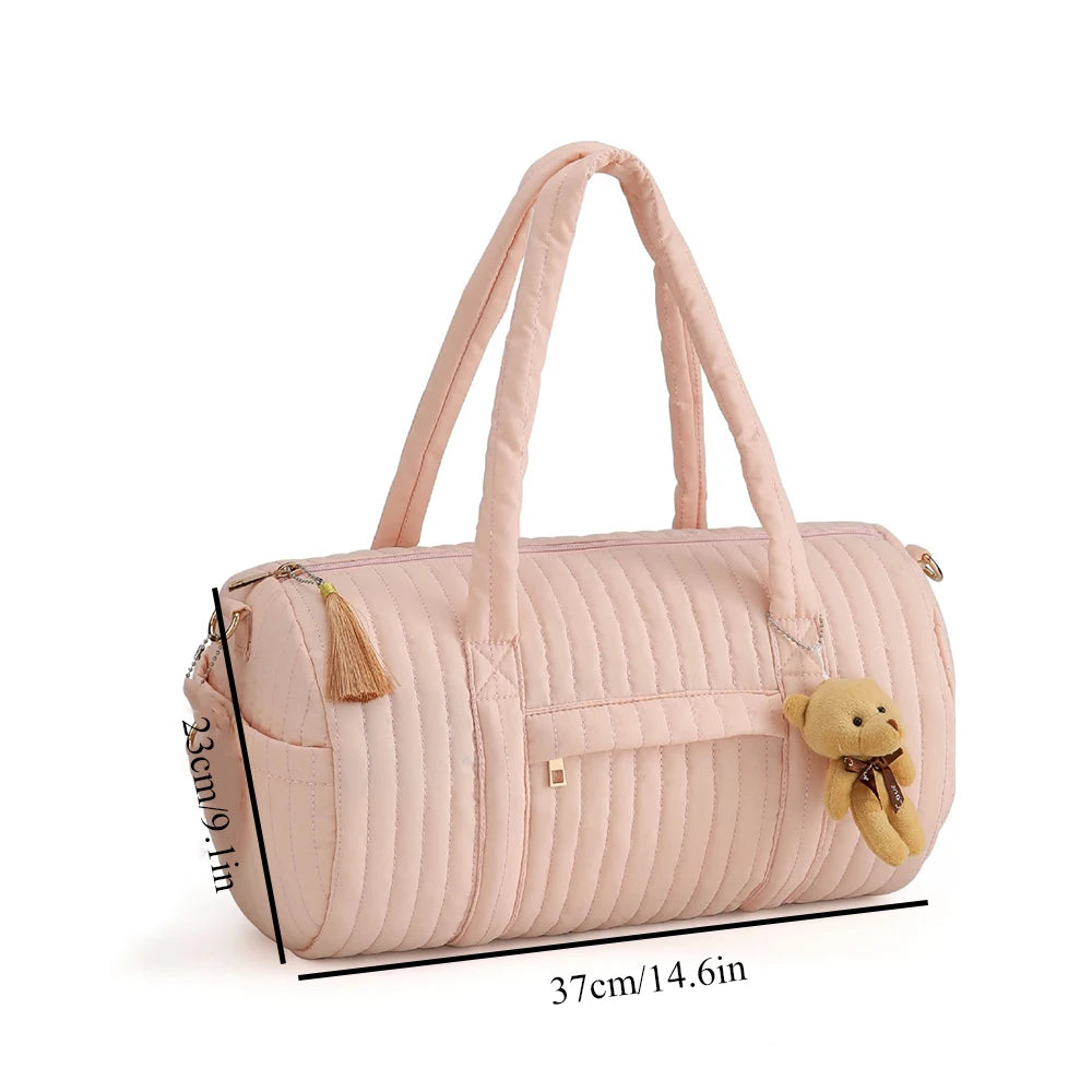 Quilted Travel Baby Stroller Storage Bag Large Capacity Pram Buggys Organizer Travel Tote With Two Stroller Straps For Nappy