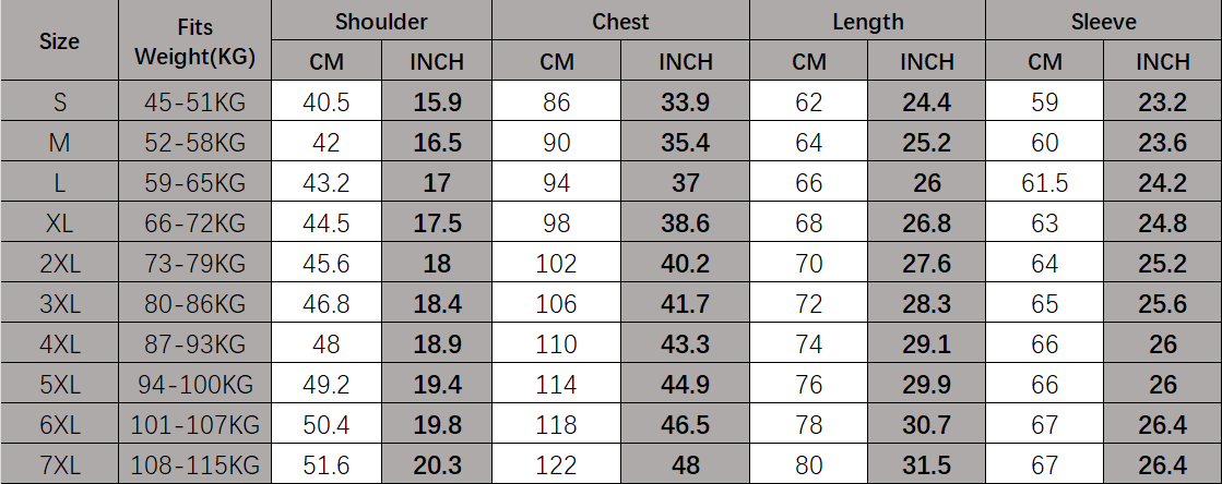 Tableau des tailles indiquant les mesures en centimètres et en pouces pour les dimensions des épaules, de la poitrine, de la longueur et des manches, pour l’ensemble de costume slim fit pour homme avec 9 pantalons courts à la cheville et des détails relatifs au type de fermeture.