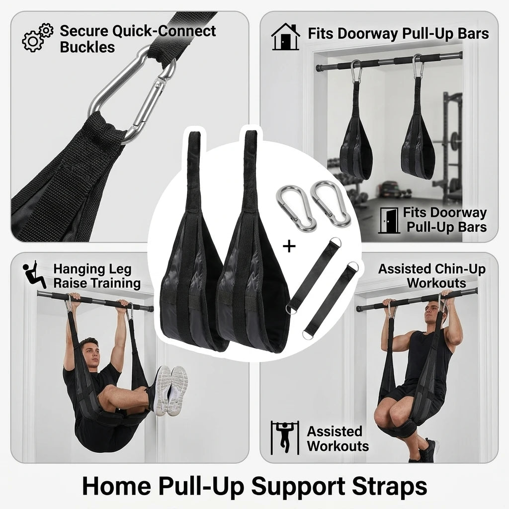 Ab Straps Heavy-Duty Home Gym Training for Fitness Enthusiasts Tear Resistant Hanging Leg Raise Core Workout Equipment