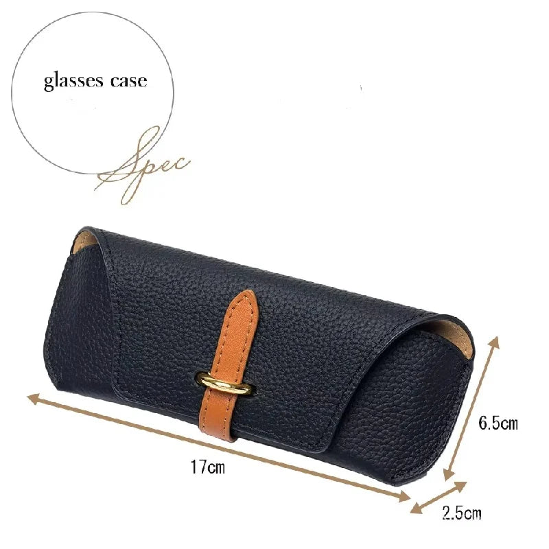 Leather Reading Glasses Bags Woman Men Portable Protective Travel Sunglasses Case Fashion Eyewear Protector