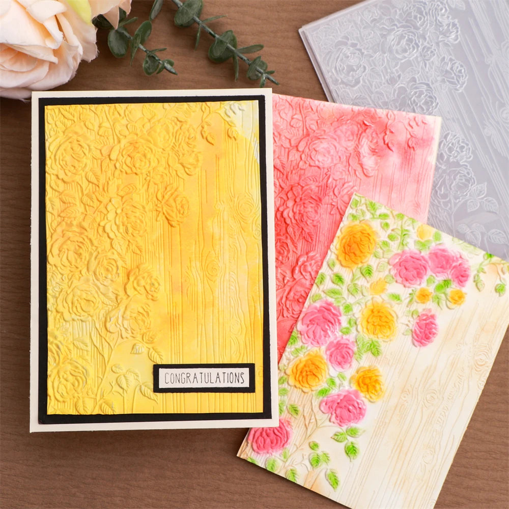 Easter 3D Embossing Folder Birthday Celebrate Valentine's Day Card Background for DIY Adding Textured To Paper Craft Card Making
