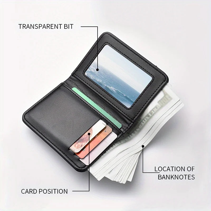 1pc Men'S Retro Faux Leather Wallet - Stylish Vintage Motorcycle Theme - Slim And Soft Design with Various Card Slots, Business
